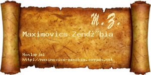 Maximovics Zenóbia névjegykártya